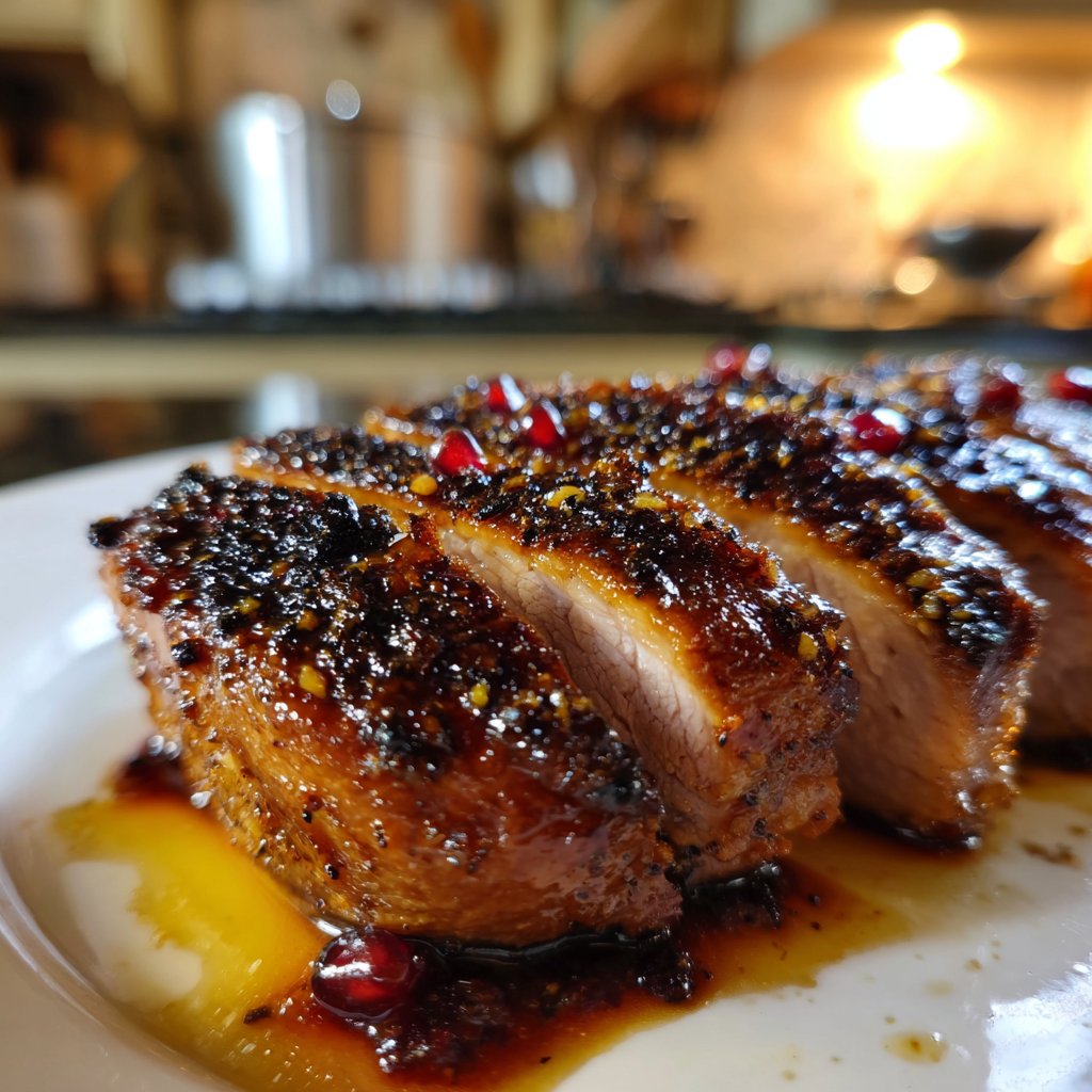 Entenbrust mit Granatapfeljus