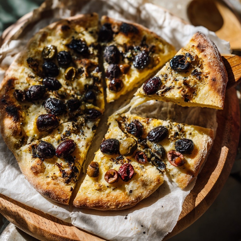 Pizza mit Oliven und Kapern