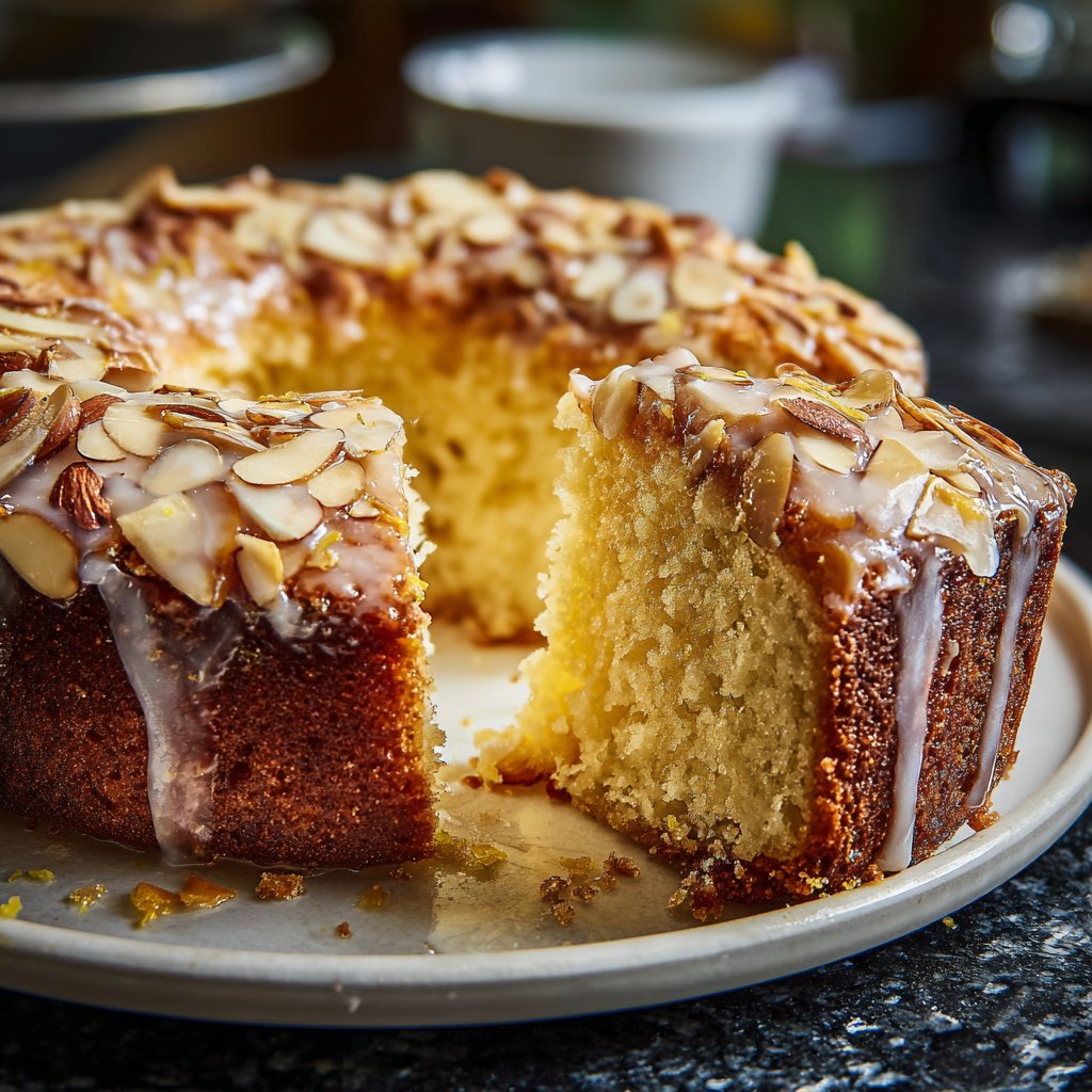 Zitronenkuchen mit Mandeln