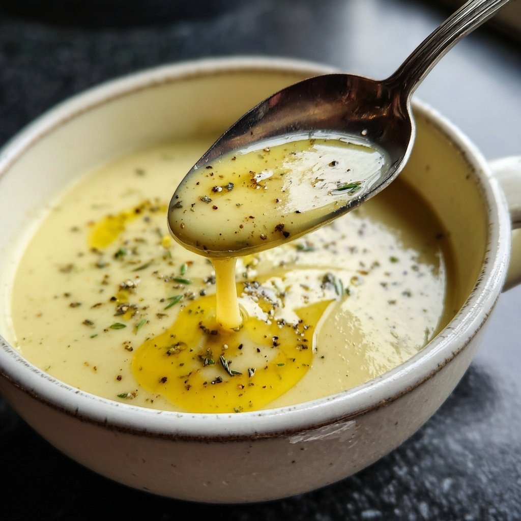 Cremige Blumenkohlsuppe mit Zitronenöl