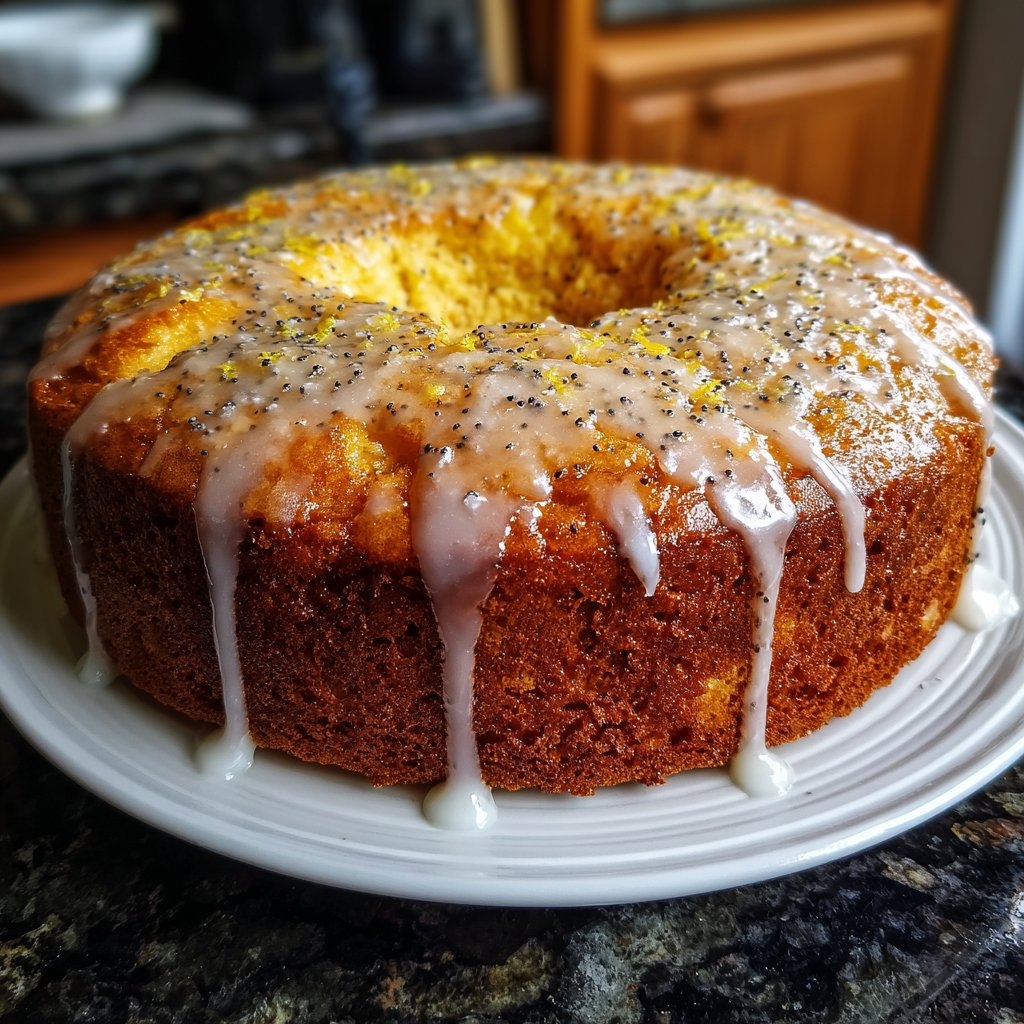 Zitronenkuchen mit Mohn