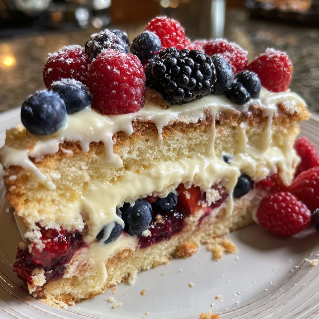 Geburtstagskuchen mit Beerencreme