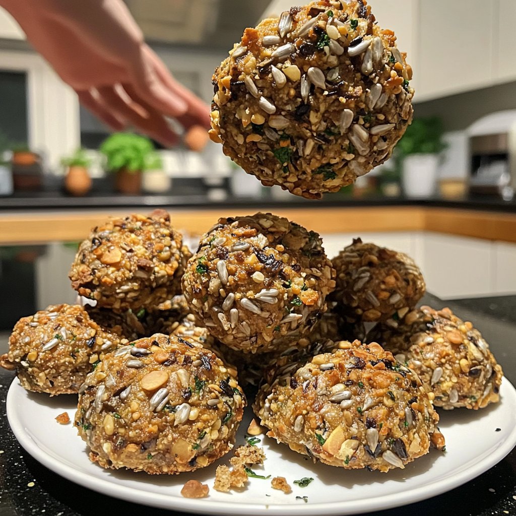 Protein Bällchen mit Sonnenblumenkernen