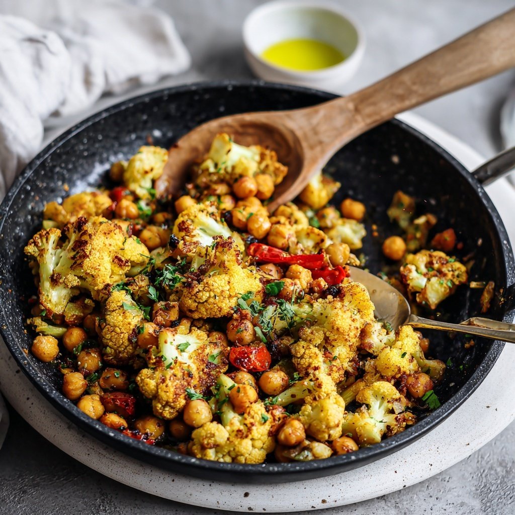 Blumenkohl Pfanne Mit Kichererbsen