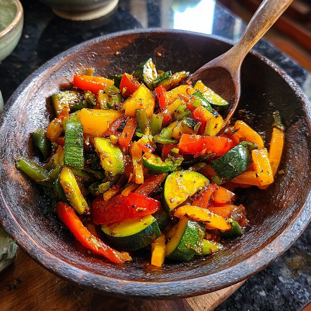 Kalorienarme Gemüsepfanne Mit Paprika