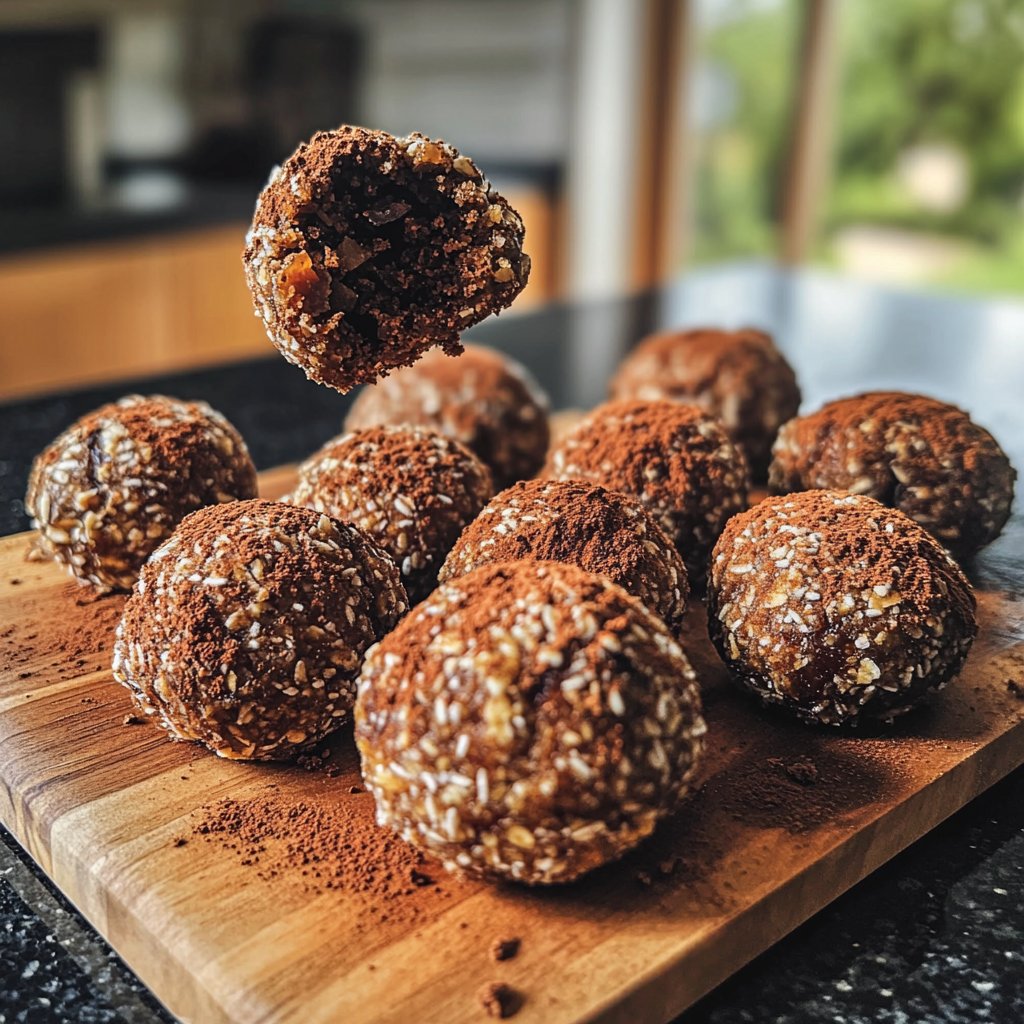 Protein Bällchen mit Kakao und Datteln