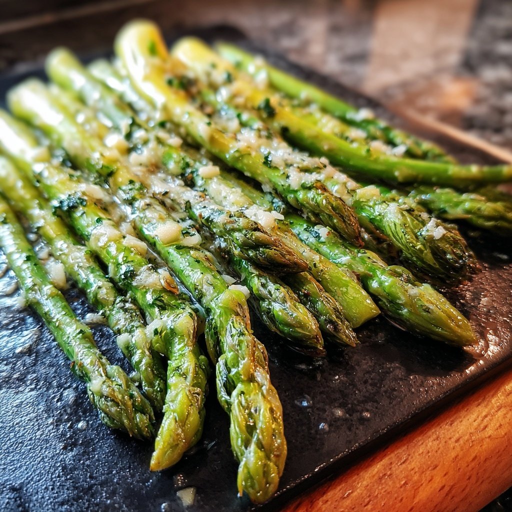 Grüner Spargel Mit Knoblauchbutter