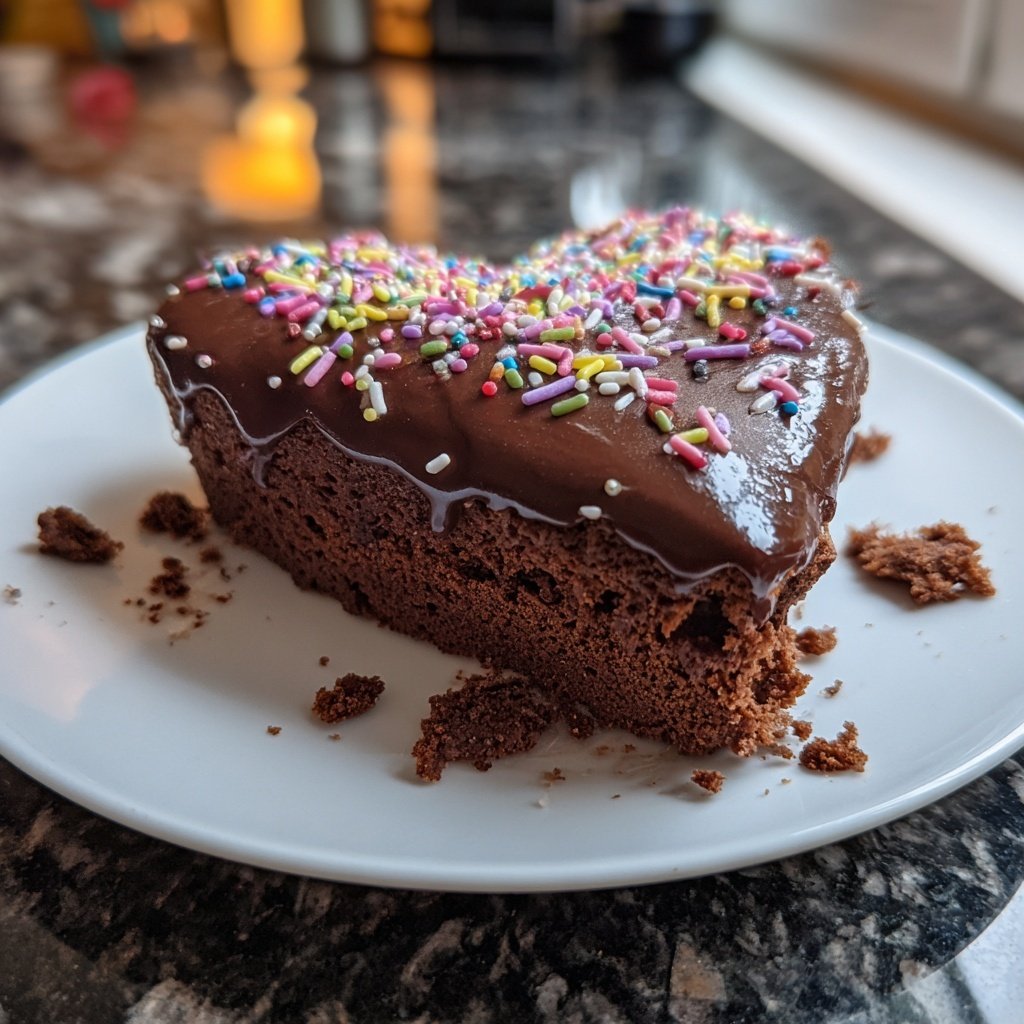 Herzförmiger Schokoladenkuchen